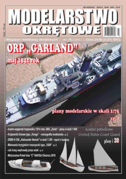 MO Nr.76 u.a. Baupläne ORP Garland 1:75; sms Zenta; Patrouillenboote +...