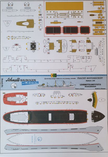 MS Aquila, Fracht-Motorschiff im Maßstab 1:500 vom Möwe-Jade-Verlag  Nr. 509