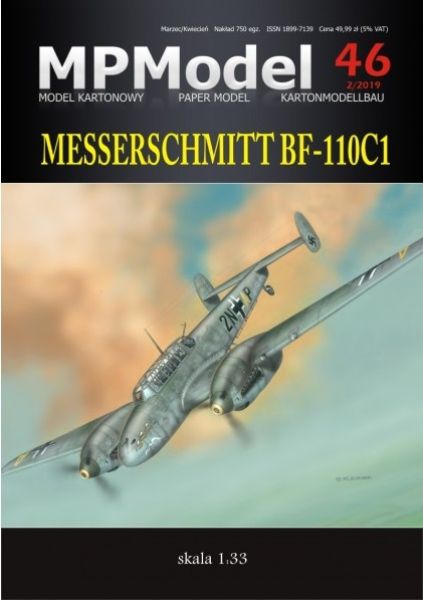 Messerschmitt Bf-110C1 (2N+AP des Geschwaders 9./ZG 76.) 1:33