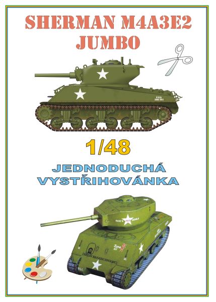 Mittelpanzer Sherman M4A3E2 Jumbo 1:48 einfach