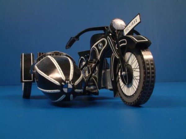 Motorrad BMW R16 mit Seitenwagen (1930) 1:100 dutsche Anleitung
