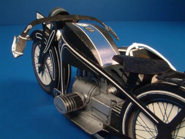 Motorrad BMW R16 mit Seitenwagen (1930) 1:100 dutsche Anleitung
