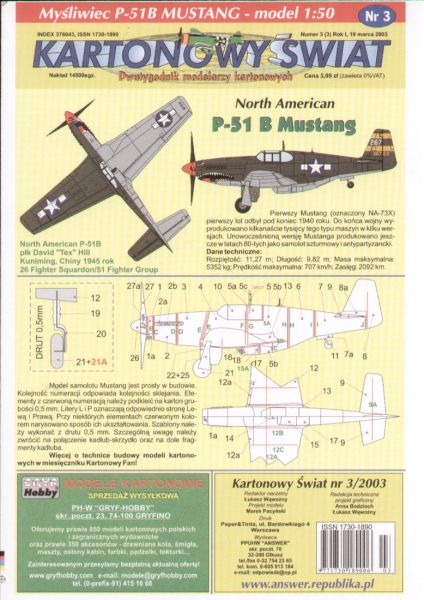 North American P-51B Mustang 1:50