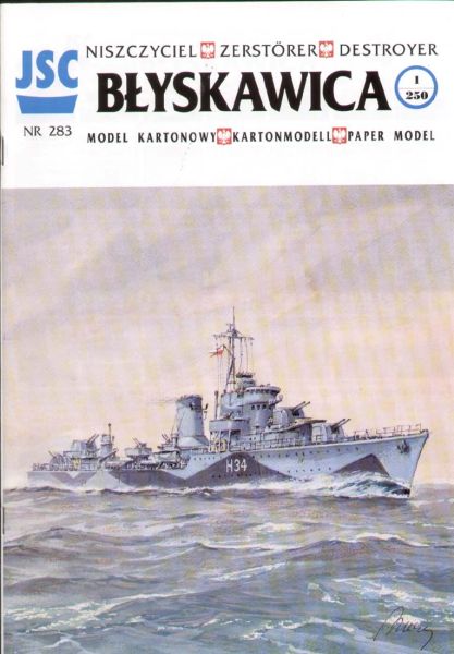 ORP Blyskawica H-34 (Bauzustand/Tarnbemalung 1944) 1:250 Erstausgabe