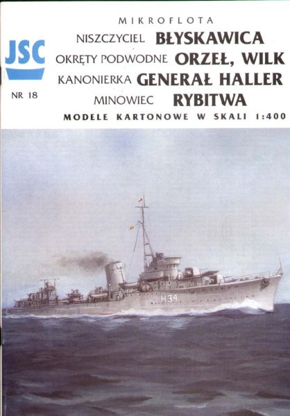 ORP Blyskawica +U-Boot Rys +Kanonenboot Gen.Haller +...1:400 (Erstausagabe)