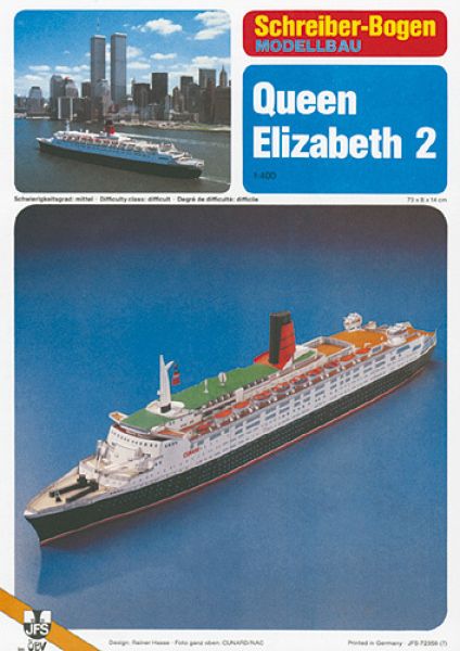 Kartonmodell Britisches Passagierschiff RMS Queen Elizabeth 1:400 JSC 
