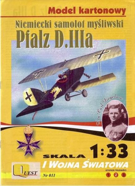Pfalz D.IIIa (Carl Degelow, Jasta 40, 1918) 1:33 übersetzt