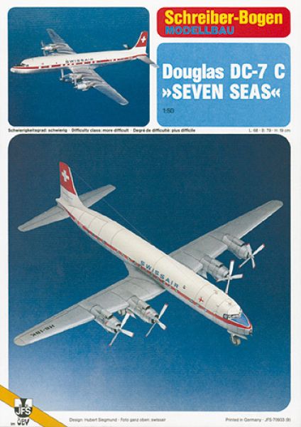 Propeller-Verkehrsflugzeug Douglas DC-7 C „Seven Seas“ der Swissair 1:50 deutsche Anleitung