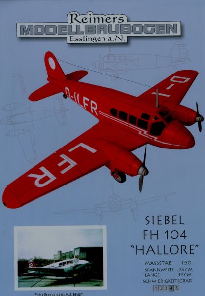 Reiseflugzeug Siebel FH 104 Hallore (ca. 1937) 1:50 deutsche Anleitung