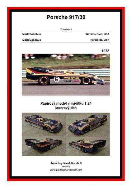 Rennwagen Porsche 917/30 (Watkins Glen oder Riverside USA, 1973) 1:24