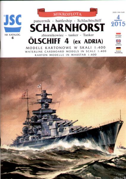 Scharnhorst & Ölschiff 4 (ex Adria) 1941 1:400 Ausgabe 2015, übersetzt