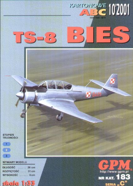 Schul- und Trainingsflugzeug TS-8 Bies Polnischer Luftwaffe 1:33 ANGEBOT