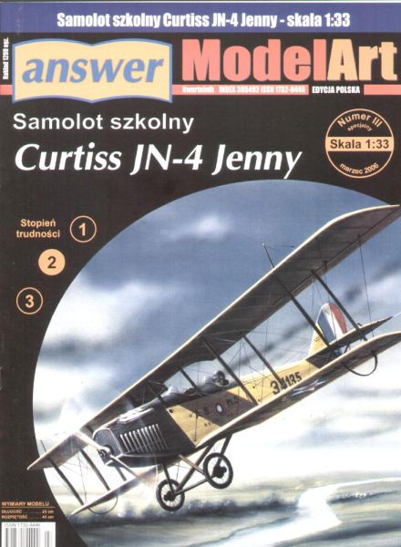 Schulflugzeug Curtiss JN-4 Jenny 1:33 übersetzt