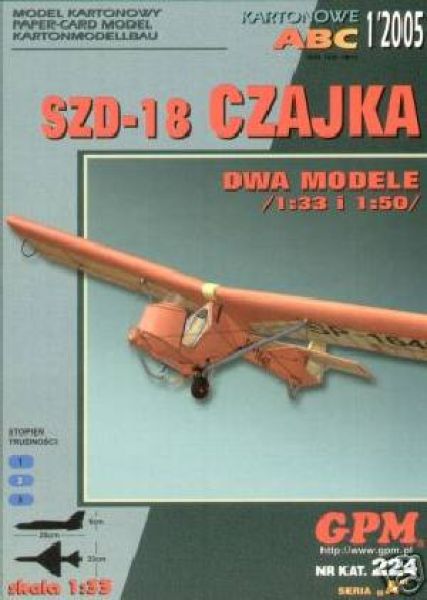 Segelflugzeug SZD-18 Czajka (1956) - zwei Modelle 1:33 und 1:50