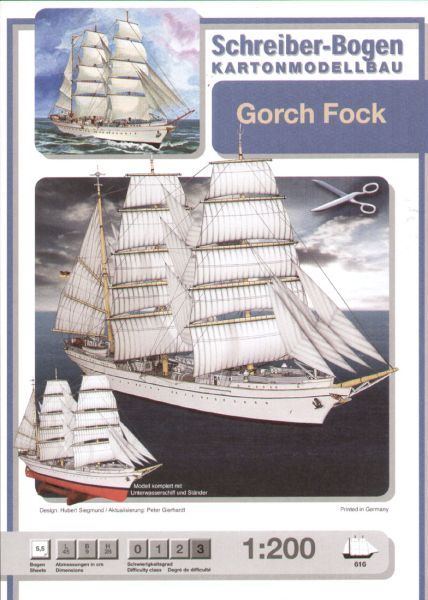 Segelschulschiff Gorch Fock 1:200 deutsche Bauanleitung