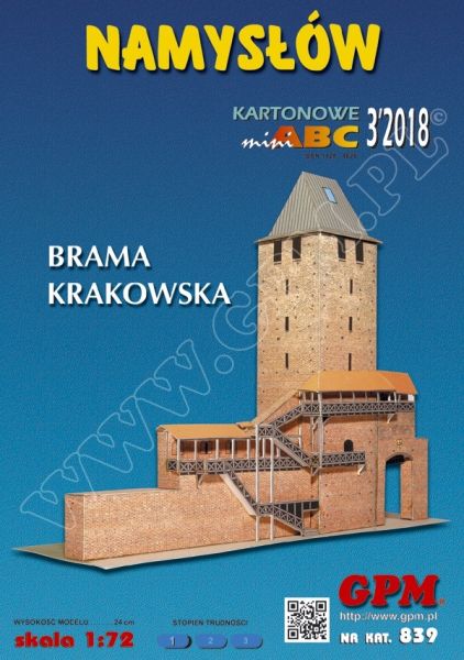 Stadteinfahrttor „Krakauer Tor“ in Namyslow/Namslau (14. Jh.) 1:72