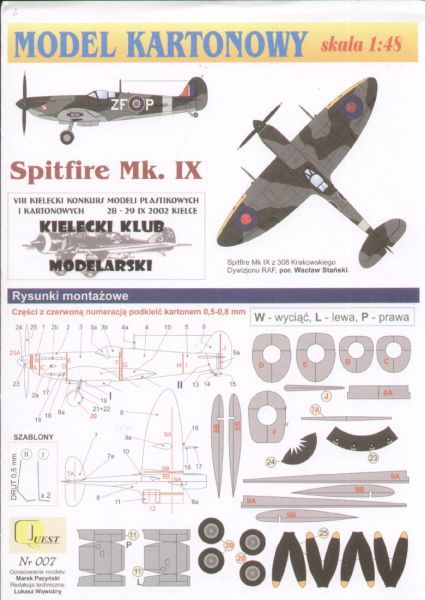 Supermarine Spitfire Mk.IX des 308. Geschwaders der RAF 1:48