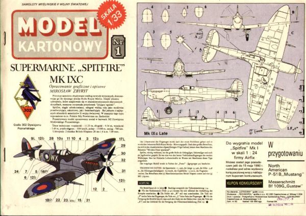 Supermarine Spitfire Mk.IXC 1:33 Verlag Zbyryt Nr. 1