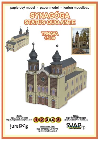 Synagoge Status Quo Ante von Trnava (Tyrnau) Slowakei 1:200