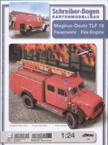 Tank-Lösch-Fahrzeug TLF 16 auf Basis der Magirus-Deutz Mercur 150D 1:24 dt. Anleitung
