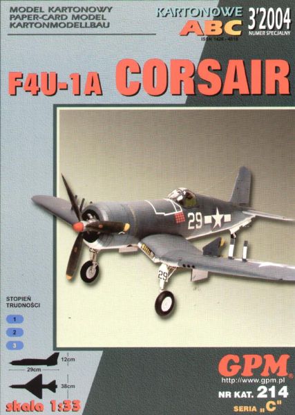 Träger-Jagdflugzeug Vought F4U-1A Corsair 1:33