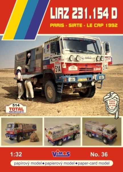 Tschechischer LKW-Rennfahrzeug LIAZ 231.154 D (#514, Rallye Dakar 1992) 1:32 extrem