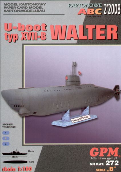 U-Boot Typ XXVII-B Walter 1:100  inkl. englische Bauanleitung