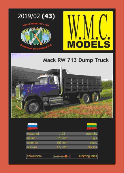 US-Lastkraftwagen Mack RW 713 Dump Truck (Kipper) 1:25 extrem²