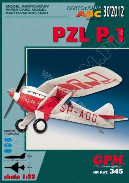 Urvater der PZL-Flugzeugfamilie: PZL P.1/II (1930) 1:33 inkl. Spantensatz