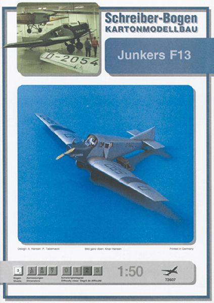 Verkehrs- und Frachtflugzeug Junkers F 13 1:50 deutsche Anleitung