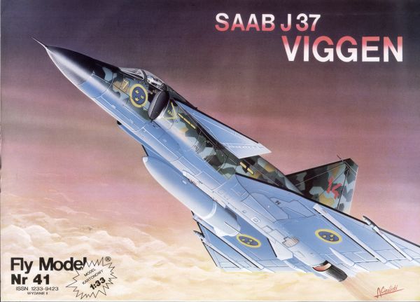 Vorderschwanzflugzeug Saab J-37 Viggen 1:33 übersetzt!