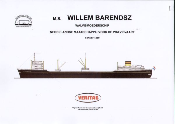 Walfangmutterschiff m/s WILLEM BARENDSZ (1955) 1:250 einfach