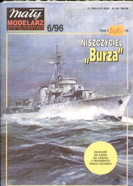 Zerstörer ORP Burza (Zustand als Museumsschiff 1960/75) 1:200