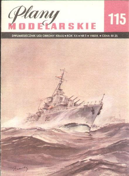 Zerstörer ORP Orkan (ex. HMS Myrmidon) 1942/43 Bauplan 1:150 (1:75)