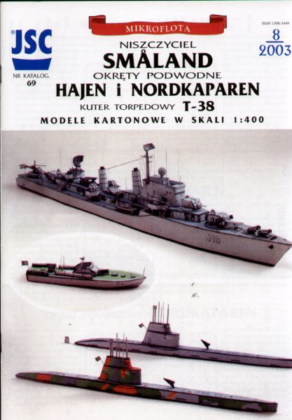 Zerstörer Smaeland +2 U-Boote +Torpedoboot +Flugkörper 1:400 (Erstauflage)