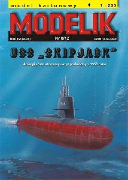 atomares U-Boot USS Skipjack SSN-585 (1958) 1:200 Offsetdruck