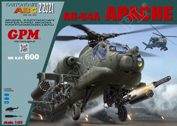 Boeing AH-64A Apache der United States Army 1:33 inkl. Spanten-/Detailsatz, extrempräzise