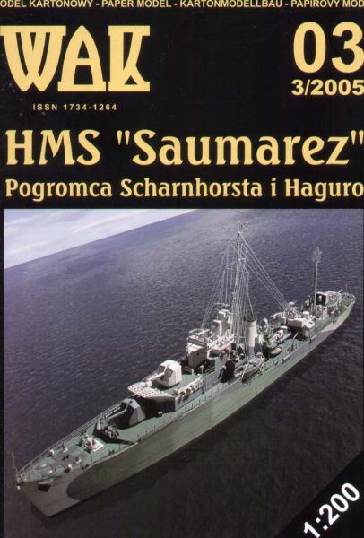 britischer Zerstörer S-Klasse HMS Saumarez (1943) 1:200 übersetzt, ANGEBOT