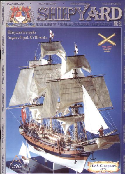 britische Fregatte HMS Cleopatra (1778)  1:96 übersetzt