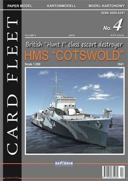 britischer Geleitzerstörer HMS Cotswold (Ende 1941) 1:200 extrem²