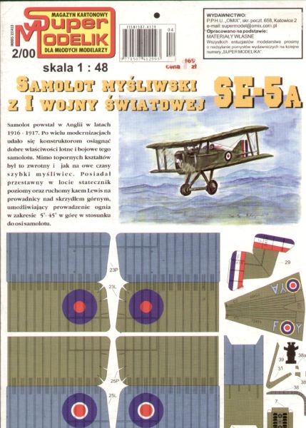 britischer Jäger Royal Aircraft Factory SE-5A (1917) 1:48
