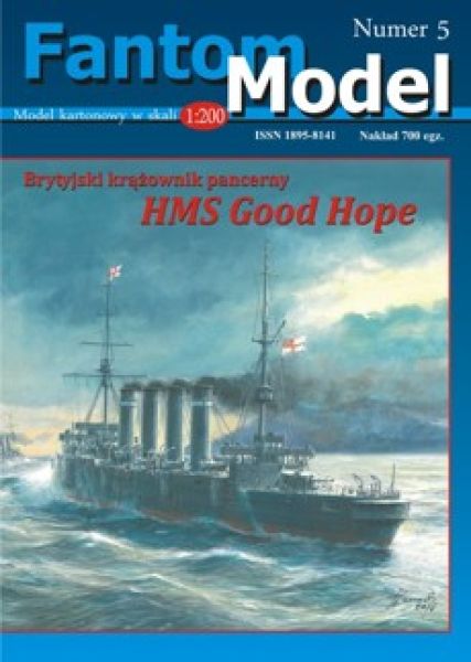 britischer Panzerkreuzer HMS Good Hope (1914) 1:200 extrempräzise