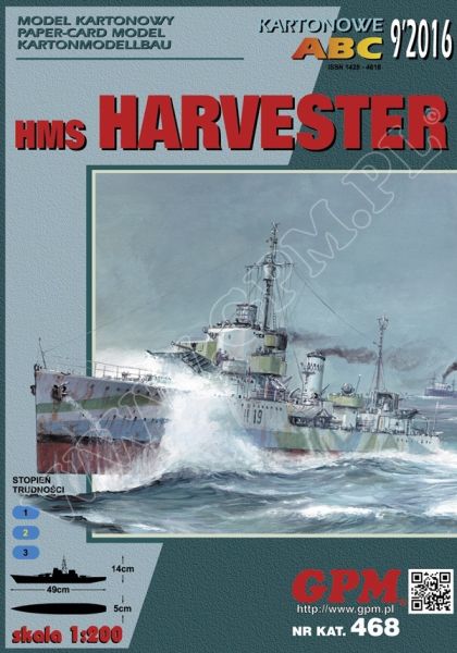 britischer Zerstörer HMS Harvester (H19) im Bauzustand 1943 1:200