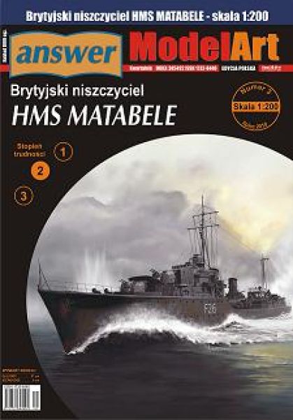 britischer Zerstörer HMS MATABELE 1:200