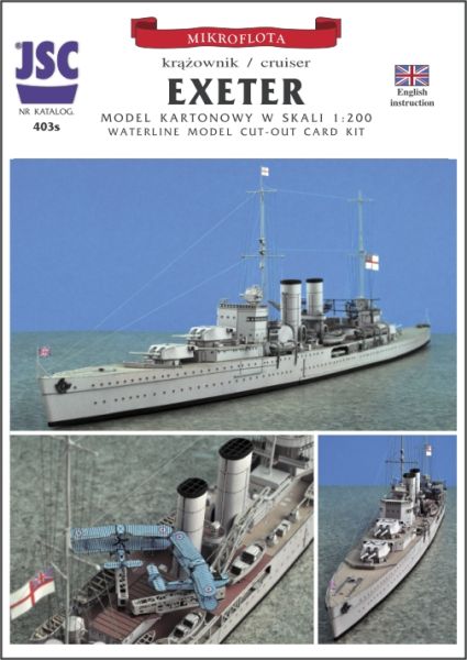 britischer Schwerkreuzer HMS EXETER (1939) 1:200