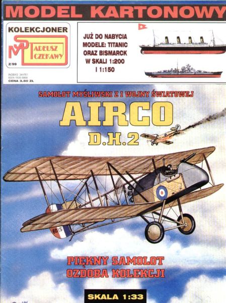 britisches Jagdflugzeug Airco D.H.2 (1915/16) 1:33 übersetzt
