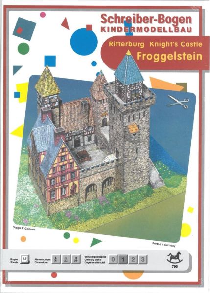 Kindermodell Burg Froggelstein 1:120 (TT) einfach, deutsche Anleitung