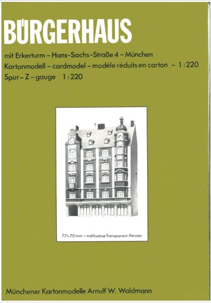 Bürgerhaus mit Eckerturm - Hans-Sachs-Str. 4 - München 1:220 (Spur Z)