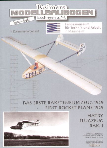 das erste Raketenflugzeug Hatry RAK.I (1929) 1:24