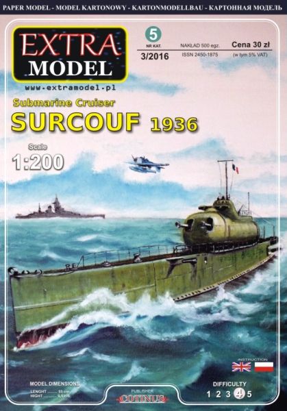 französischer Unterseekreuzer SURCOUF (1936) 1:200